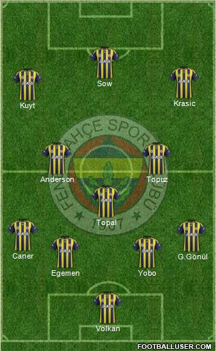 Fenerbahçe SK Formation 2012