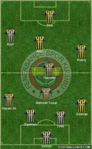 Fenerbahçe SK Formation 2012