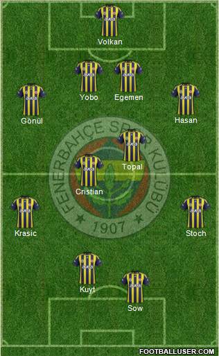 Fenerbahçe SK Formation 2012