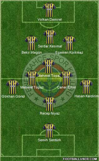 Fenerbahçe SK Formation 2012