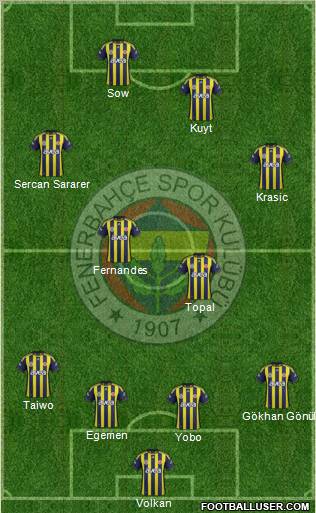 Fenerbahçe SK Formation 2012