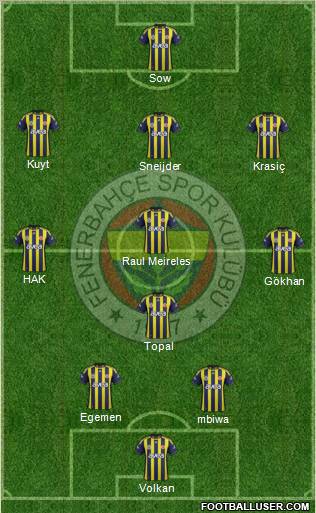 Fenerbahçe SK Formation 2012