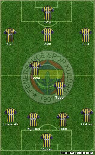 Fenerbahçe SK Formation 2012