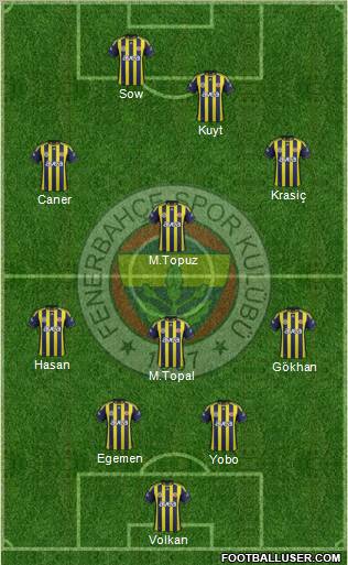 Fenerbahçe SK Formation 2012
