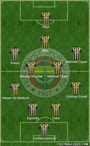 Fenerbahçe SK Formation 2012