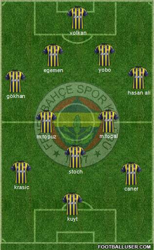 Fenerbahçe SK Formation 2012