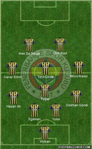 Fenerbahçe SK Formation 2012