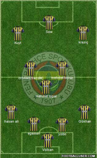 Fenerbahçe SK Formation 2012