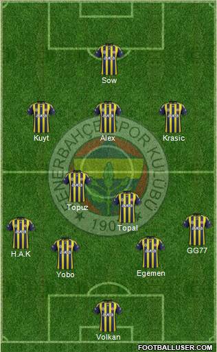 Fenerbahçe SK Formation 2012