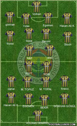 Fenerbahçe SK Formation 2012