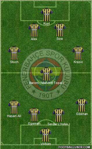 Fenerbahçe SK Formation 2012