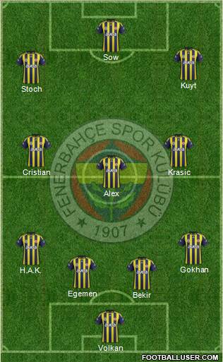 Fenerbahçe SK Formation 2012