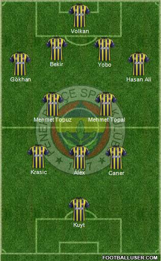 Fenerbahçe SK Formation 2012