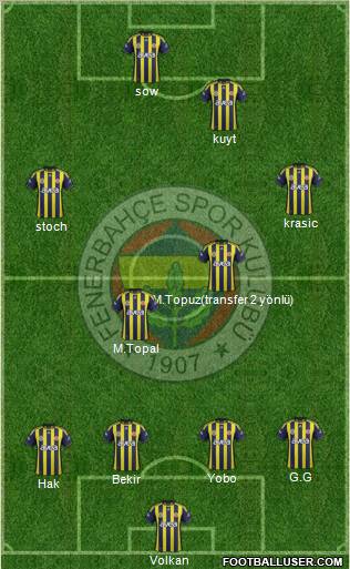 Fenerbahçe SK Formation 2012