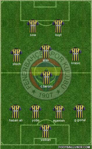 Fenerbahçe SK Formation 2012