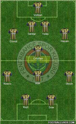 Fenerbahçe SK Formation 2012