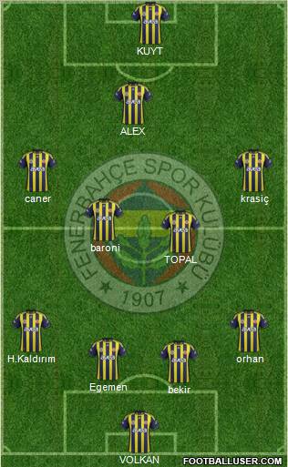 Fenerbahçe SK Formation 2012