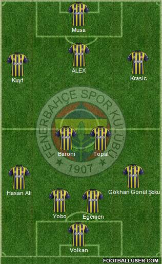 Fenerbahçe SK Formation 2012