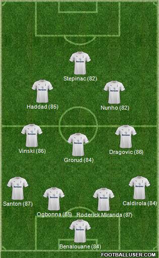 Tottenham Hotspur Formation 2012