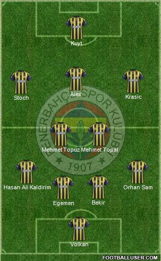 Fenerbahçe SK Formation 2012