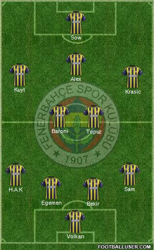 Fenerbahçe SK Formation 2012