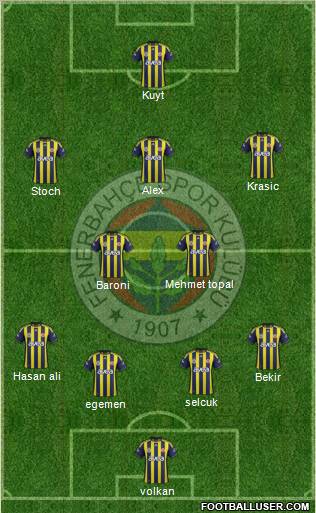 Fenerbahçe SK Formation 2012