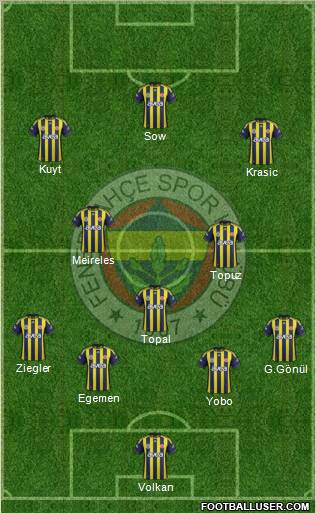 Fenerbahçe SK Formation 2012