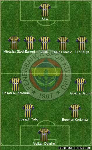 Fenerbahçe SK Formation 2012