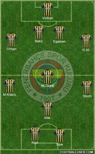 Fenerbahçe SK Formation 2012