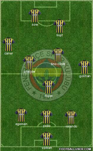 Fenerbahçe SK Formation 2012