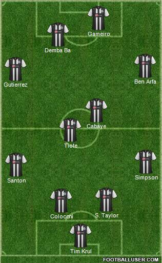 Newcastle United Formation 2012