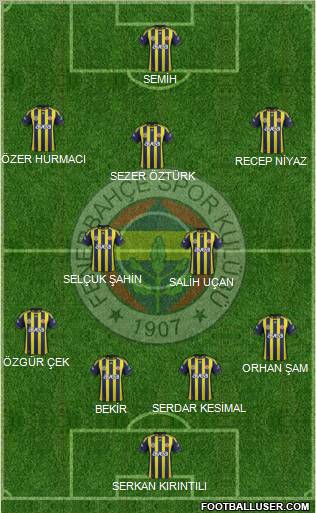 Fenerbahçe SK Formation 2012