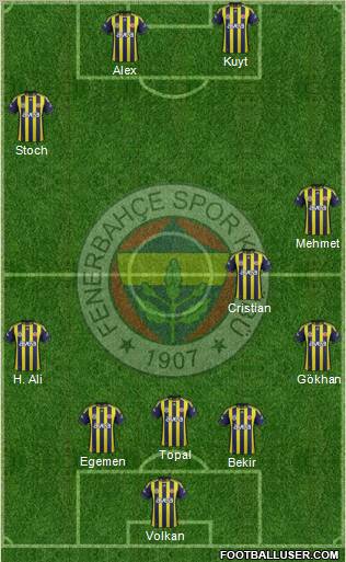 Fenerbahçe SK Formation 2012