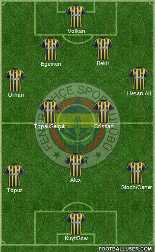 Fenerbahçe SK Formation 2012