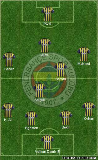 Fenerbahçe SK Formation 2012