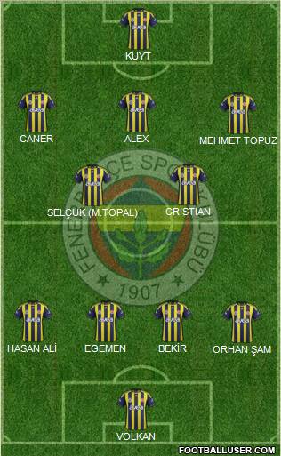 Fenerbahçe SK Formation 2012
