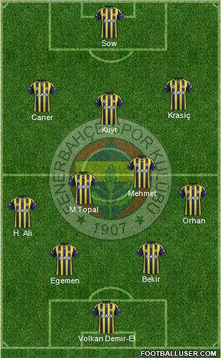 Fenerbahçe SK Formation 2012