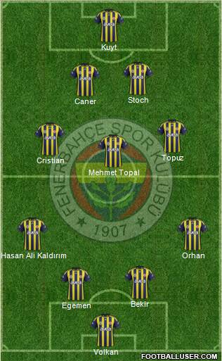 Fenerbahçe SK Formation 2012
