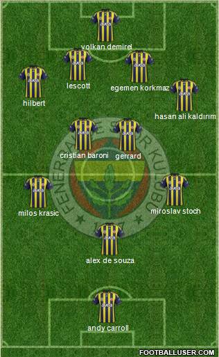 Fenerbahçe SK Formation 2012