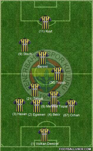 Fenerbahçe SK Formation 2012