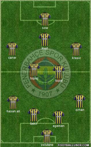 Fenerbahçe SK Formation 2012
