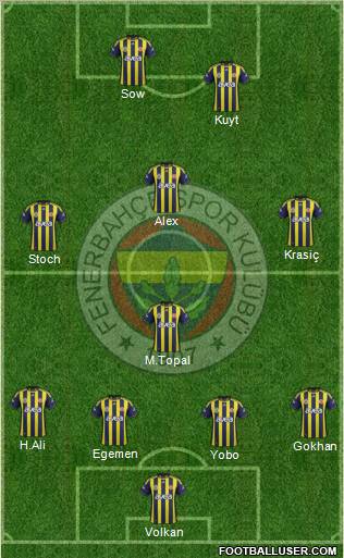 Fenerbahçe SK Formation 2012