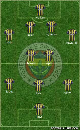 Fenerbahçe SK Formation 2012