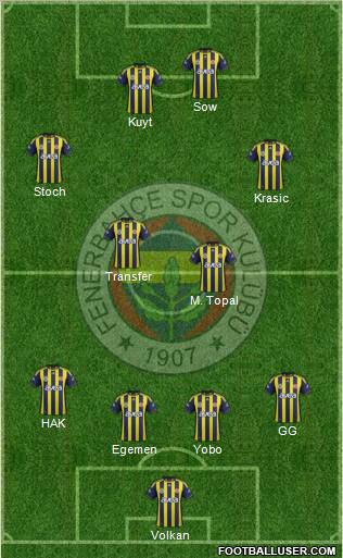 Fenerbahçe SK Formation 2012