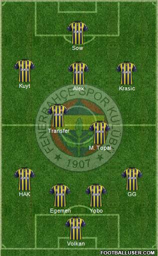 Fenerbahçe SK Formation 2012