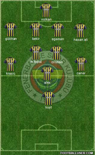 Fenerbahçe SK Formation 2012