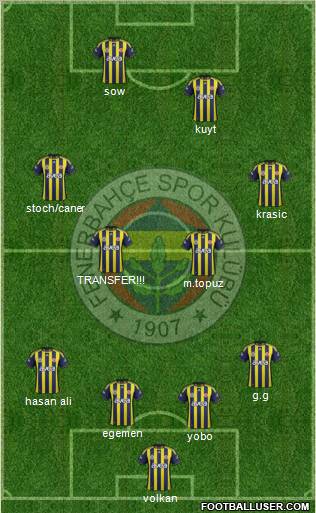Fenerbahçe SK Formation 2012