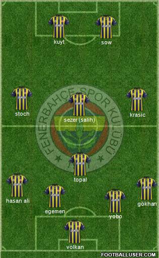 Fenerbahçe SK Formation 2012