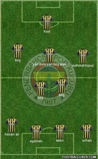 Fenerbahçe SK Formation 2012