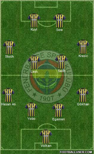 Fenerbahçe SK Formation 2012